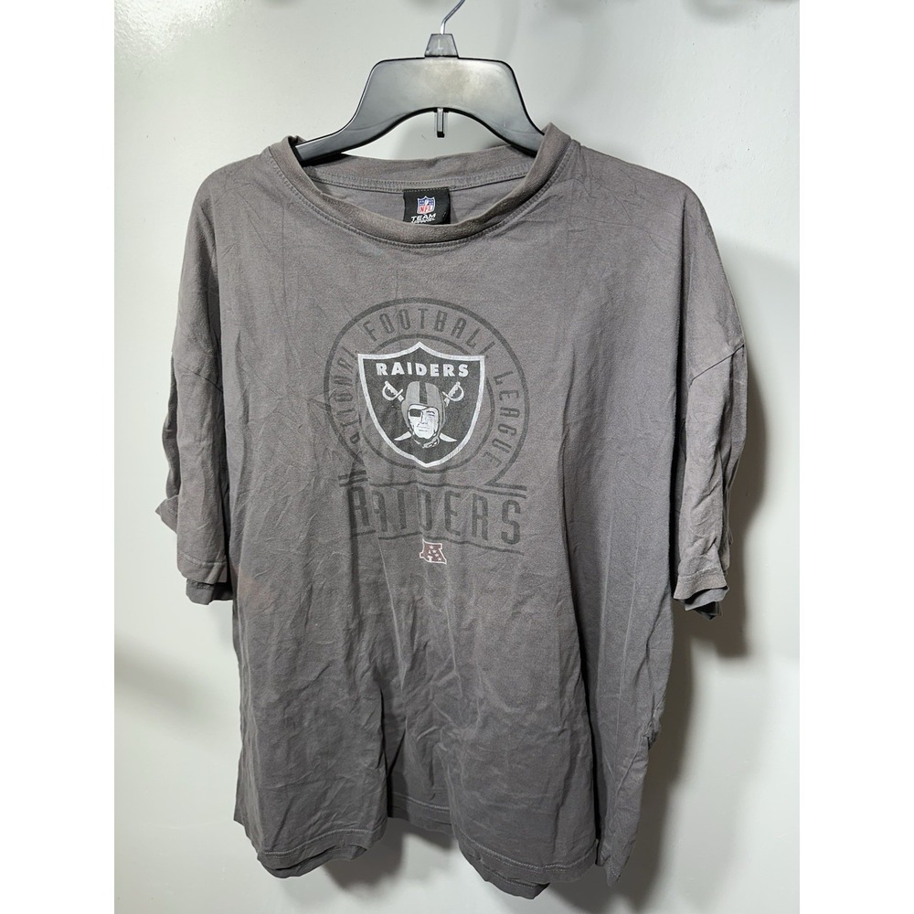 Y2k Raiders Shirt Majestic NFL Team Apperal Black Grey Size 3X-Big Mens